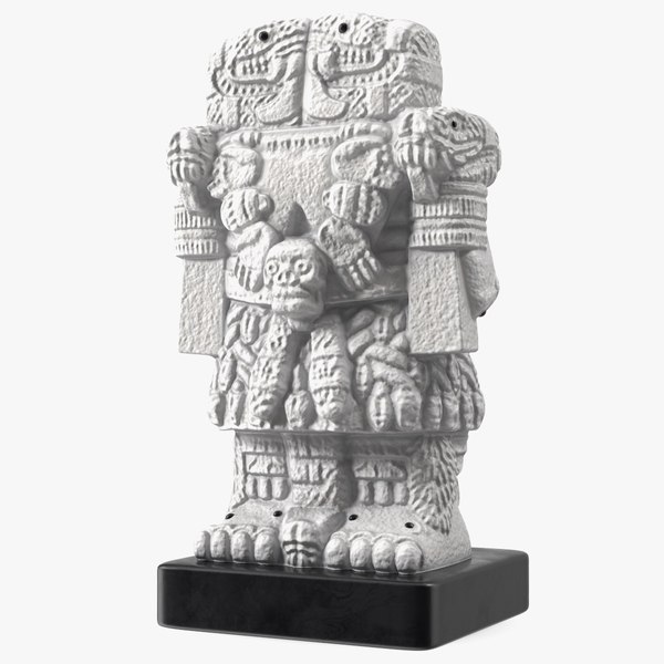 modelo 3d Figura de mesa blanca de la diosa azteca Coatlicue ...