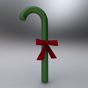 3d christmas decorated candy cane model