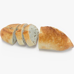 3D Sliced Batard Bread