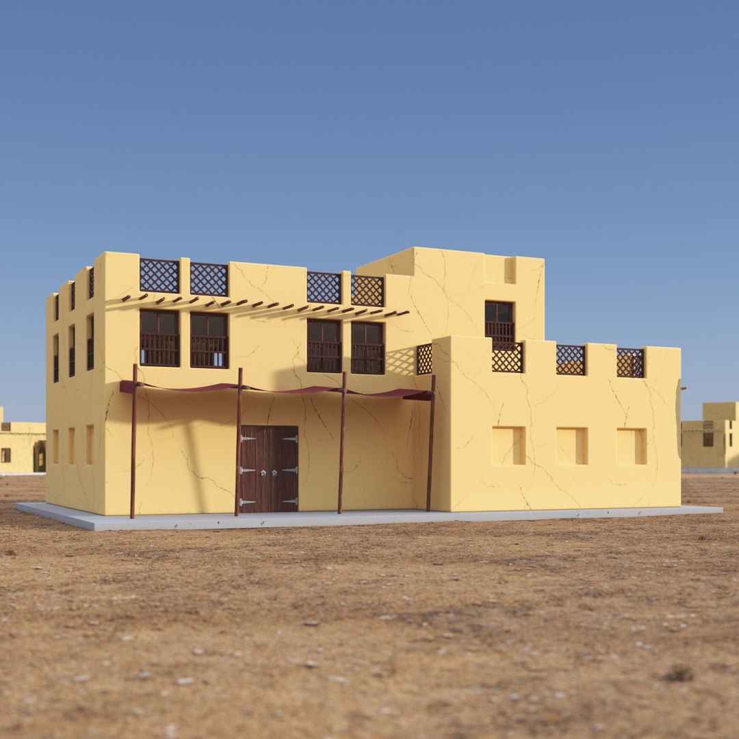 Cartoon Arab House 3D model preview