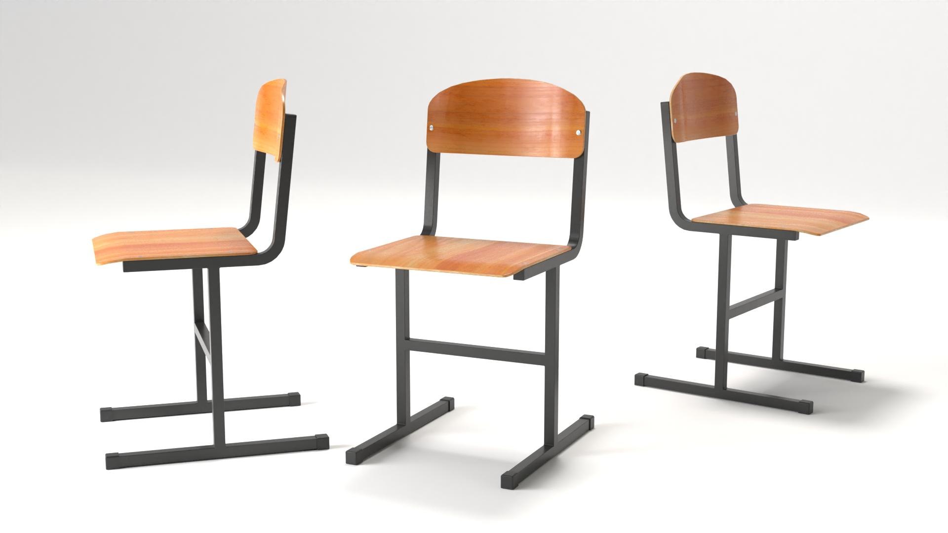 3D School Chair Model TurboSquid 2137322