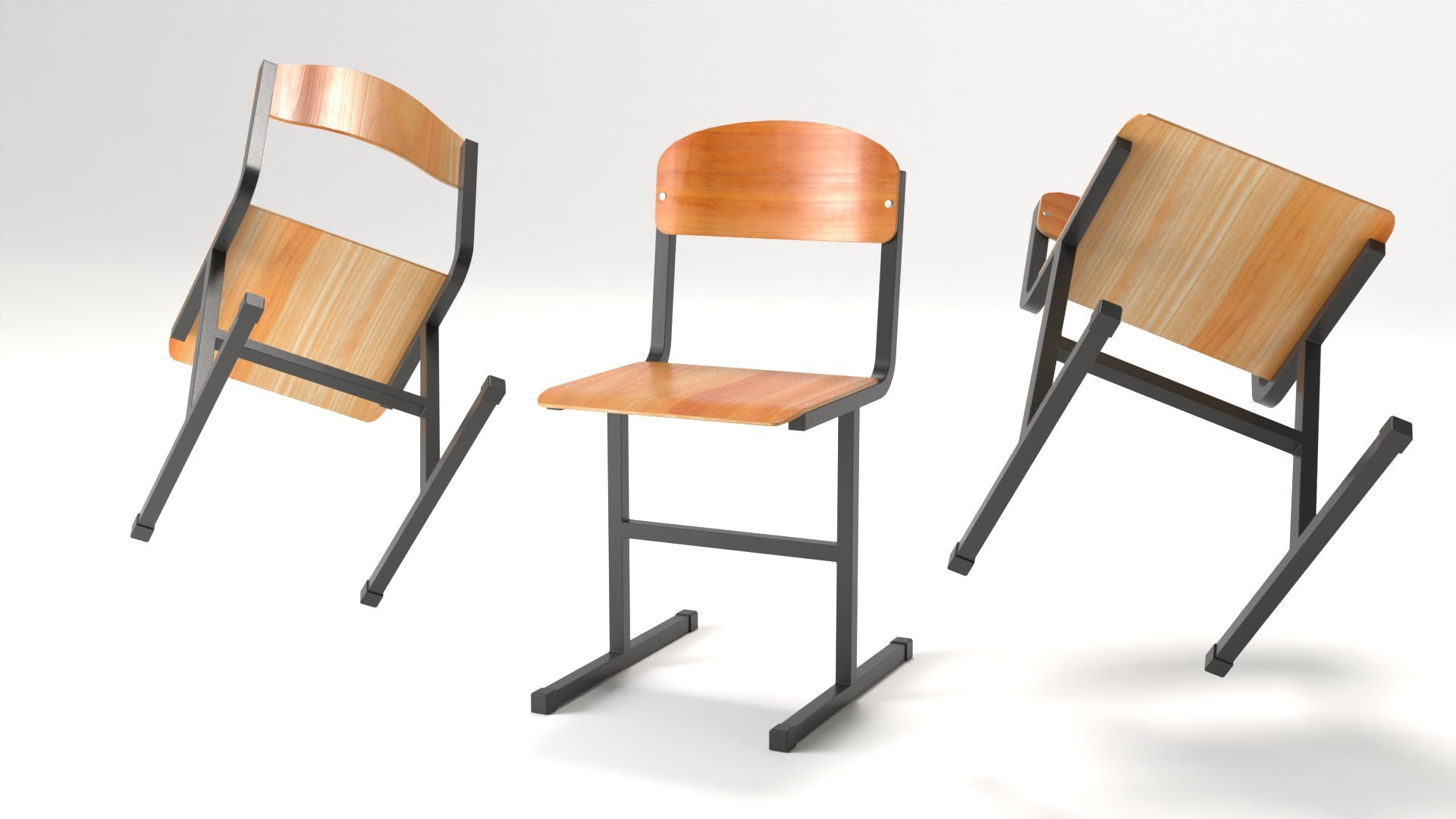 3D School Chair Model TurboSquid 2137322