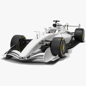 Formula 1 2026 Showcar White Mockup F1 Race Car Concept 3D