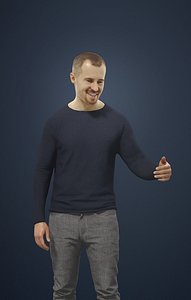 Master Casual Caucasian Male Standing And Holding his partner