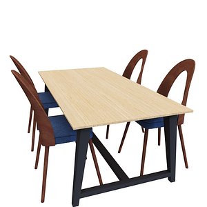 Modelo 3D o componente 3D gratis de una mesa de comedor grande