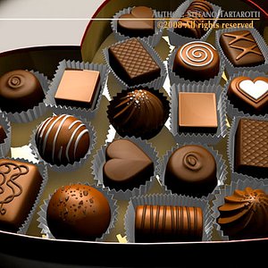 3d model chocolate valentine box