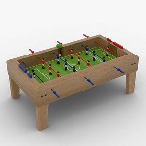 Stylized 3D Foosball Table Game Ready UV Mapped Flat Color Characters 3D model