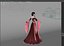 Азиатская девушка женщина винтажная одежда древняя китайская одежда Low-poly 3D модель