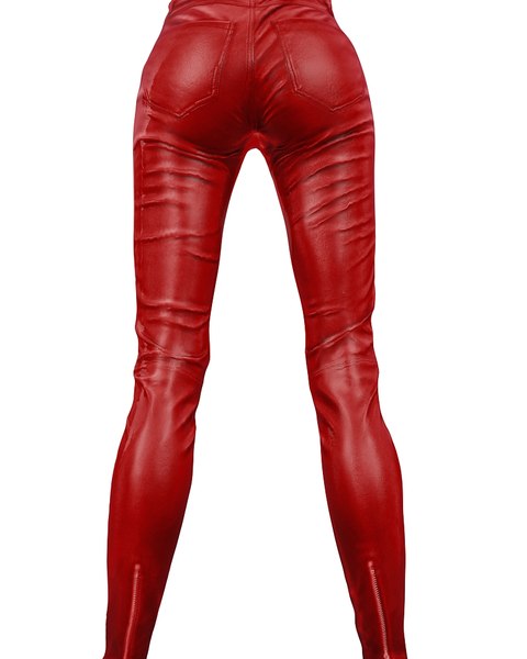 3d female pants leather 2