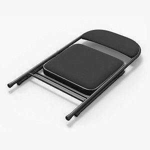 3D Compact Folded Utility Chair Black model
