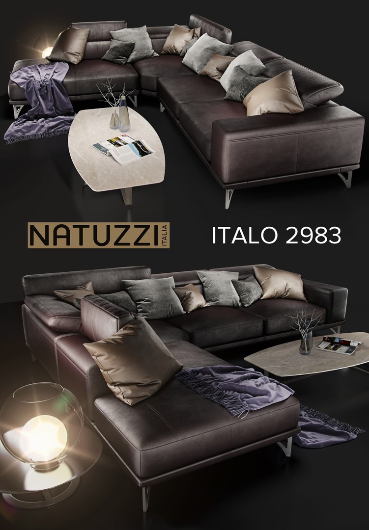 Диван natuzzi italo 2983 grey