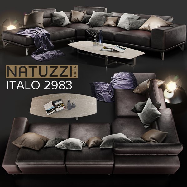 3D модель Диван NATUZZI Итало 2983 - TurboSquid 1124899