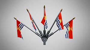 Wall Mount Flags 5 Of Kiribati 3D model