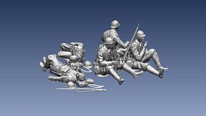 3D model french soldier ww2