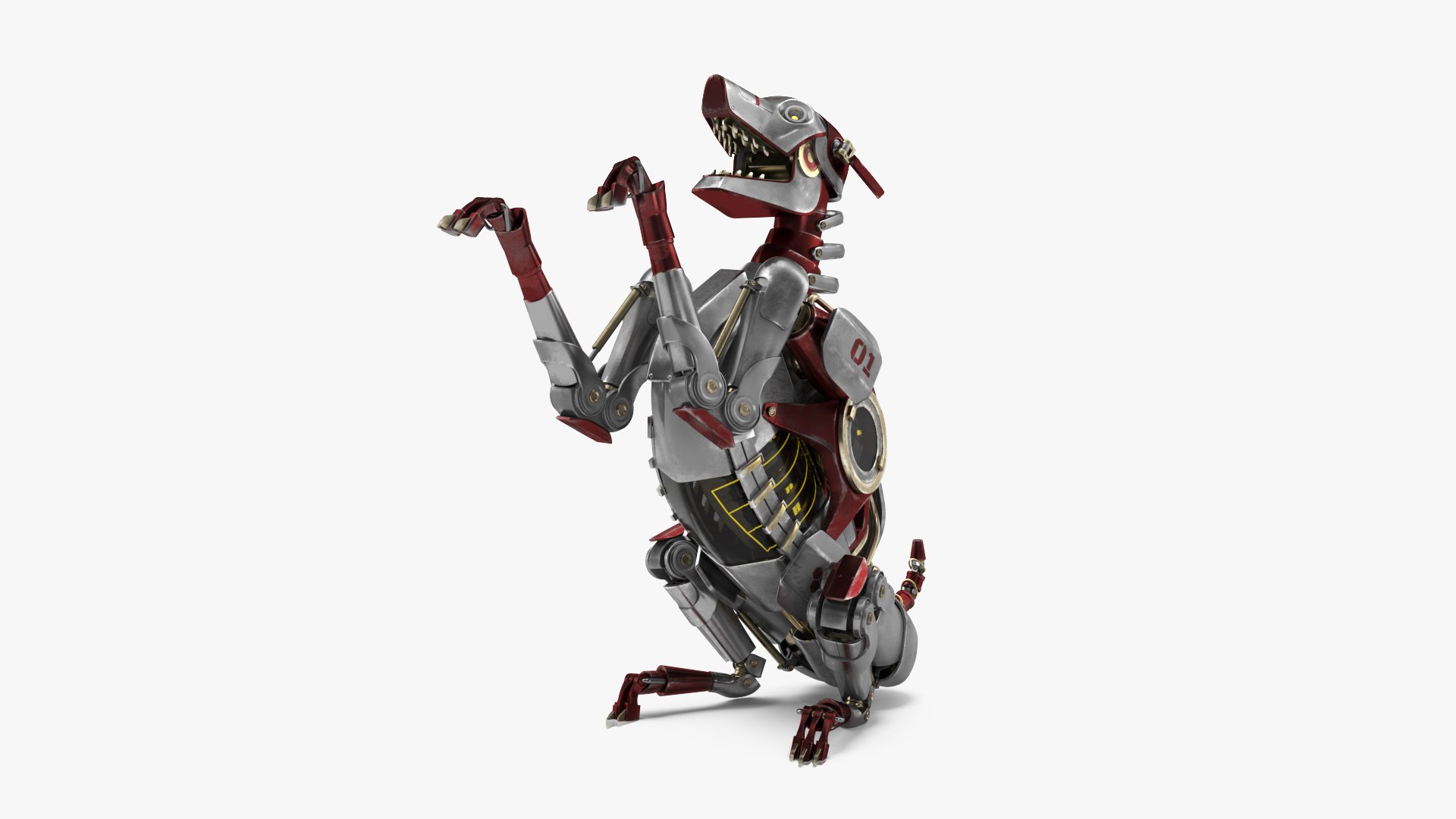 Futuristic Robotic Dog Concept Rigged 3D model preview