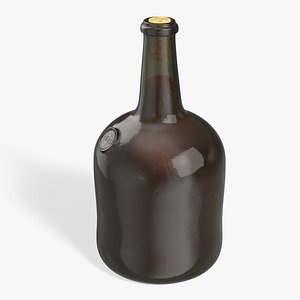 Antique Glass Rum Bottle