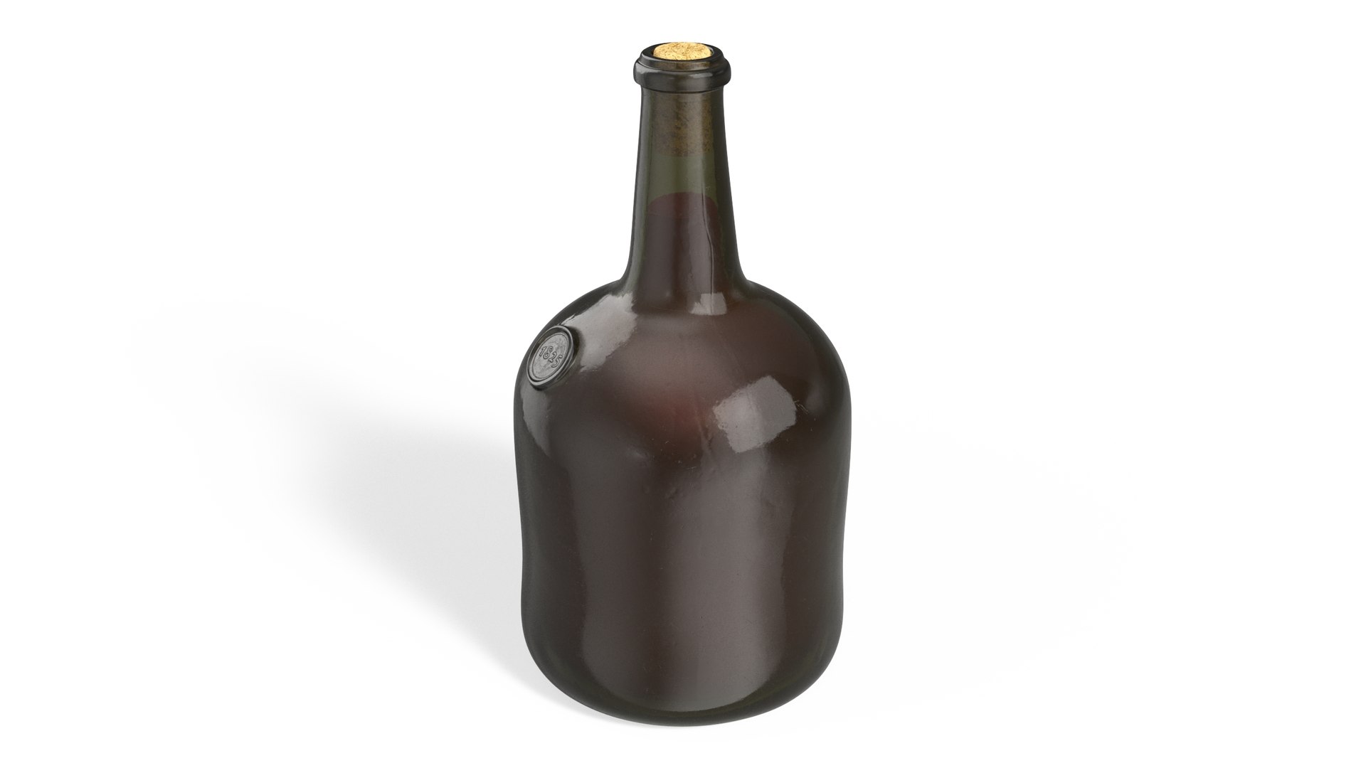 Antique Glass Rum Bottle 3D model preview