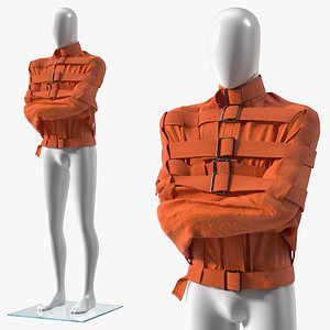 3D Mannequin in Straitjacket Orange