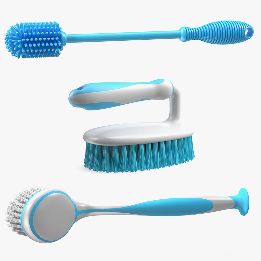 Cleaning Brushes Collection 3D model preview