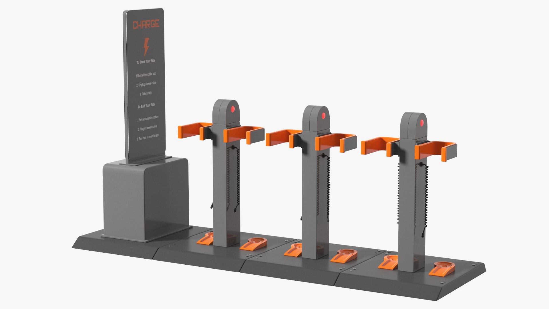 Electric Scooter Charging Dock 3D model preview