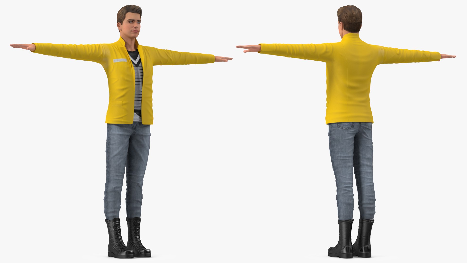 Teenage Boy Fashionable Style Rigged for Modo 3D model preview