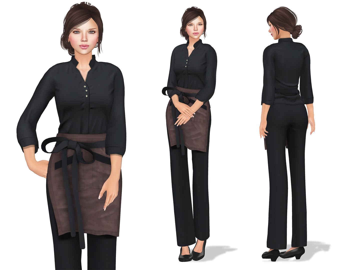 3D Female Waitress Uniform - TurboSquid 1758818