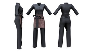 3D Female Waitress Uniform