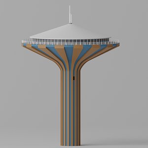 Cartoon Water Tower Riyadh Saudi Arabia 3D model