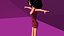 free low poly woman in dress 41