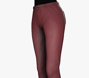 3D Female Slim Fit Red Jeans Pants Style 1