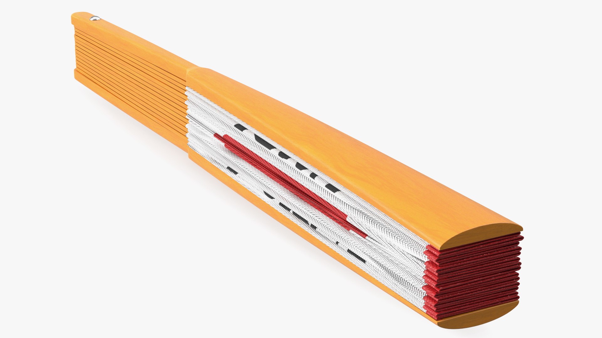 Traditional Japanese Fan Folded 3D model preview