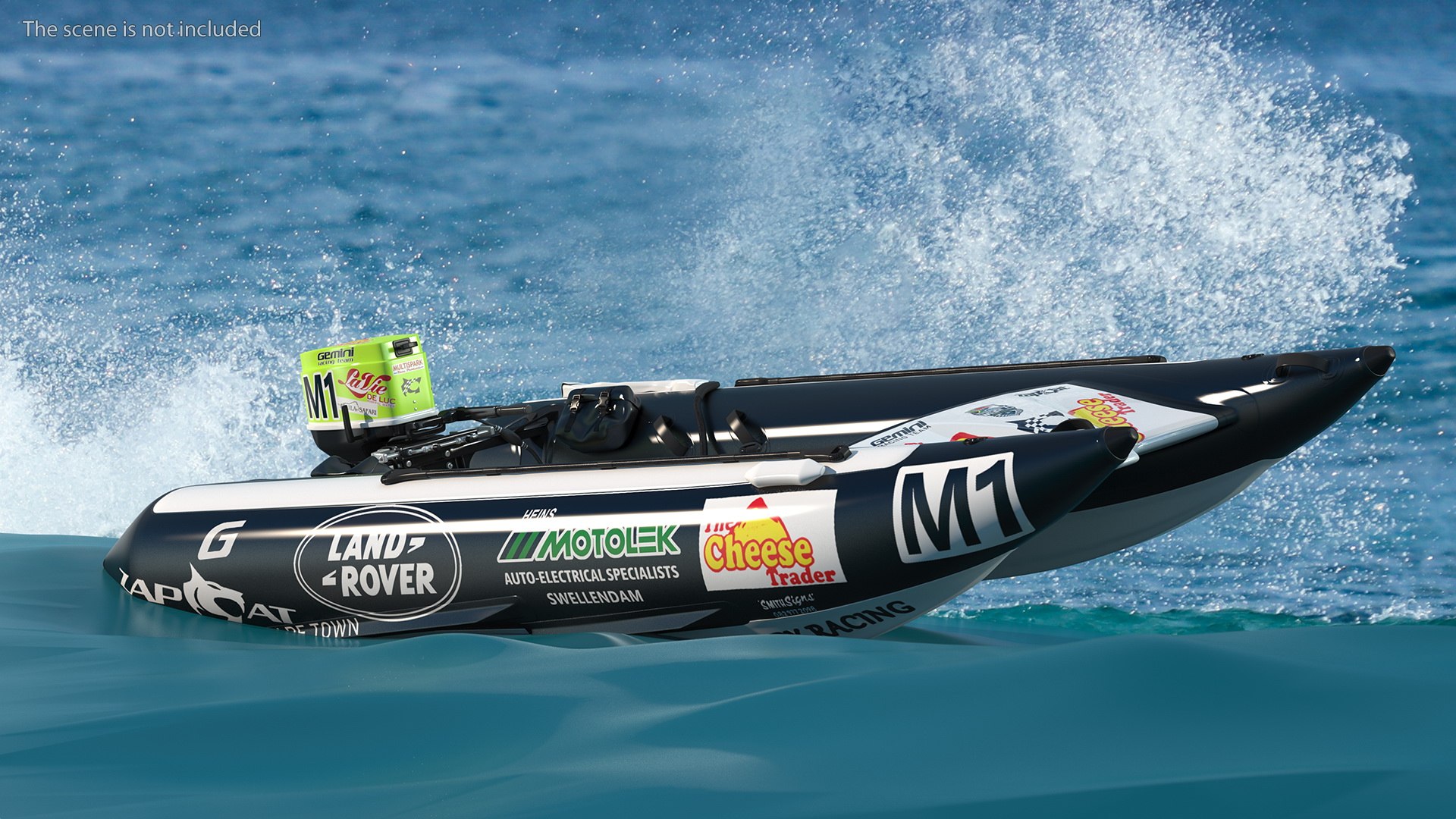 Racing Boat Gemini Zapcat F1 With Engine Black Model - TurboSquid 1942253