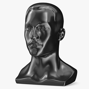 Male Display Head Bust Mannequin Black