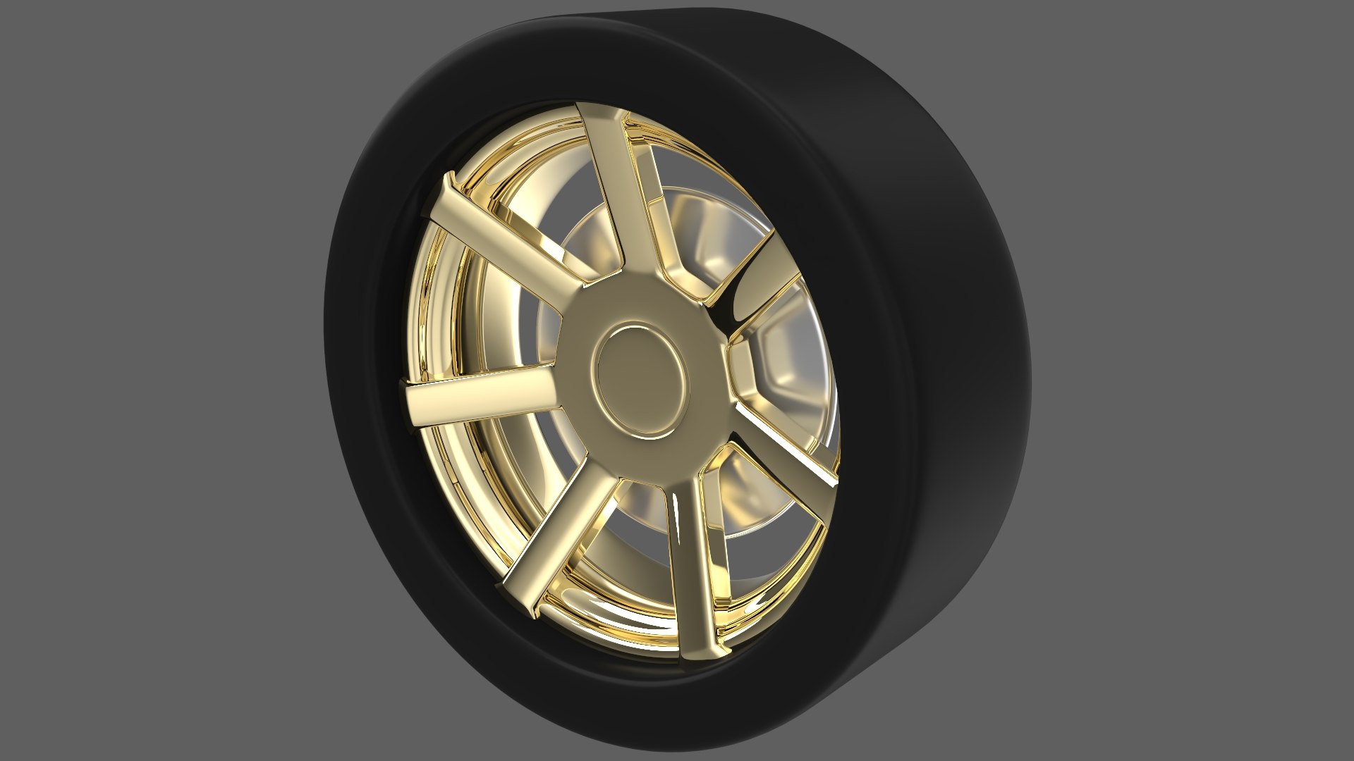 3D Simple Gold Wheel - TurboSquid 2387643