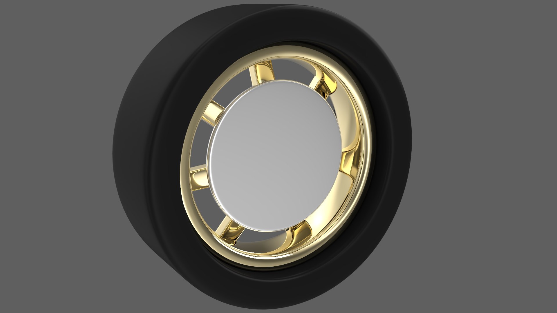 3D Simple Gold Wheel - TurboSquid 2387643