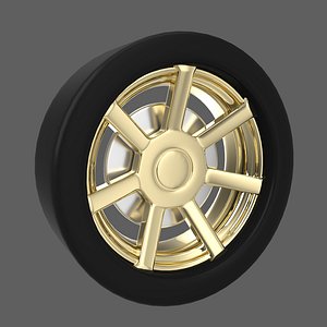 3D Simple Gold Wheel