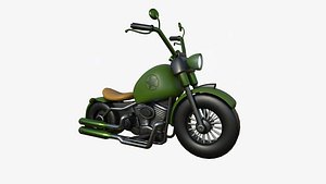 Motorcycle Cartoon A15 Green - Custom Vehicle Design 3D model