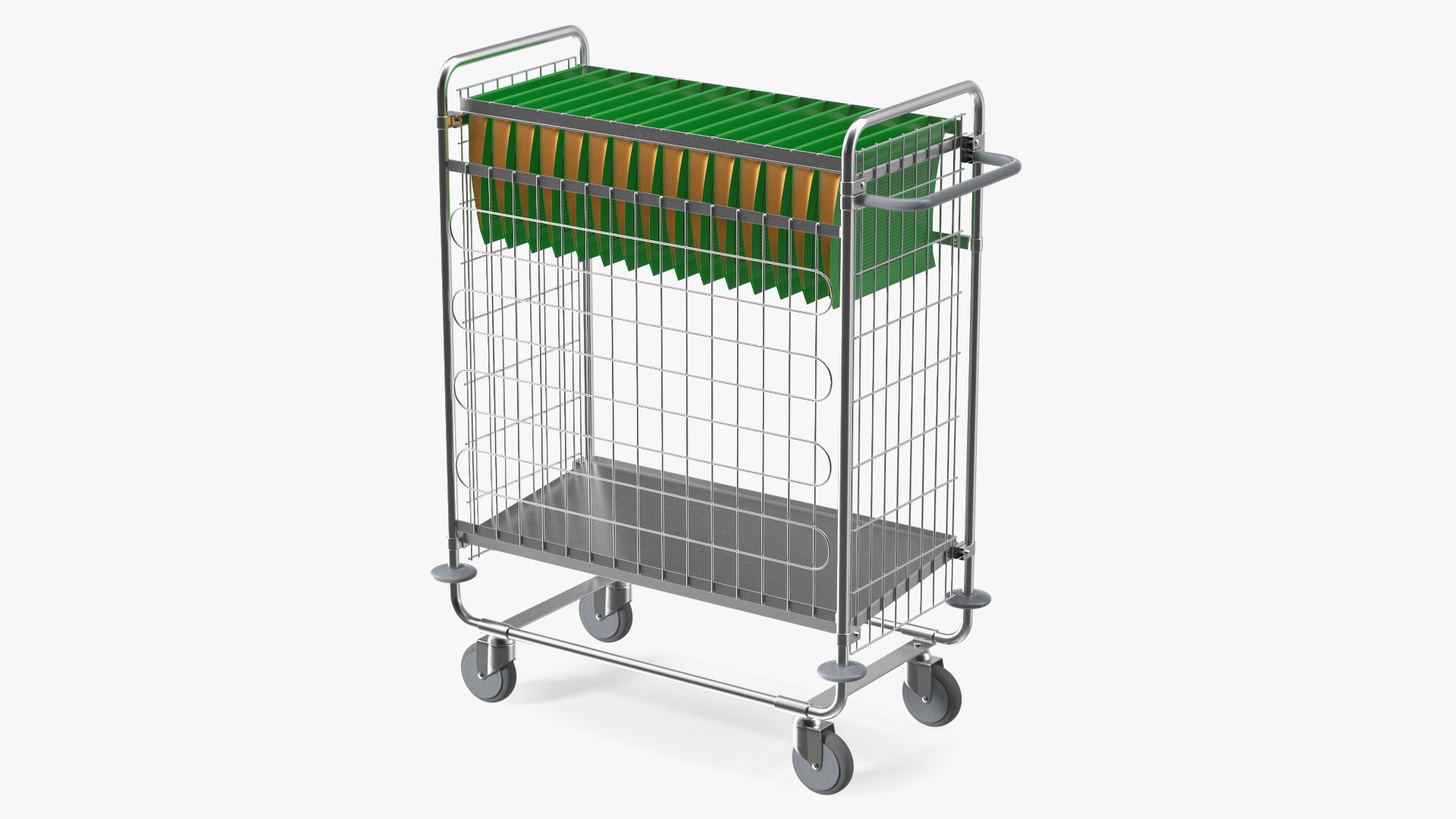 Steel Mail Trolley Large 3D model preview