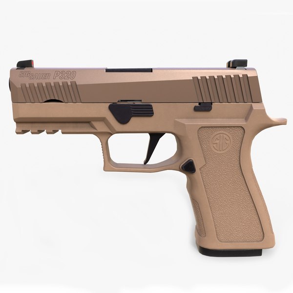 3D Sig Sauer P320 XCompact Coyote LouPoly Full Detail