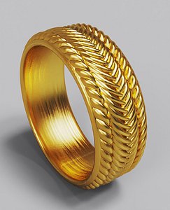 Finger ring with relief weaving for CNC router and 3d printer 3D print model 3D model