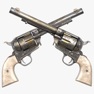 3d model revolver modeled realistic