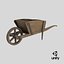 Drewniana taczka Low-poly PBR