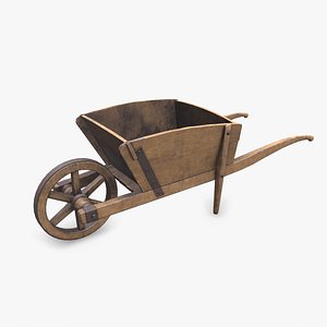 Wooden Wheelbarrow Low-poly PBR