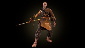 3D Warrior Monk model