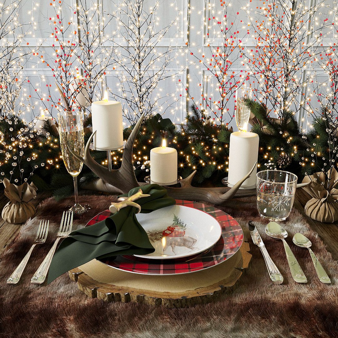 Merry Christmas Table Pottery Barn 3D Model - TurboSquid 1227739