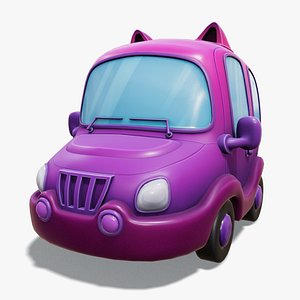 3D Stylized Catty Wagon Rigged model