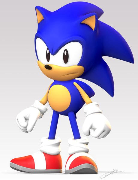 Personagens de Sonic the Hedgehog em ilustrações 3D