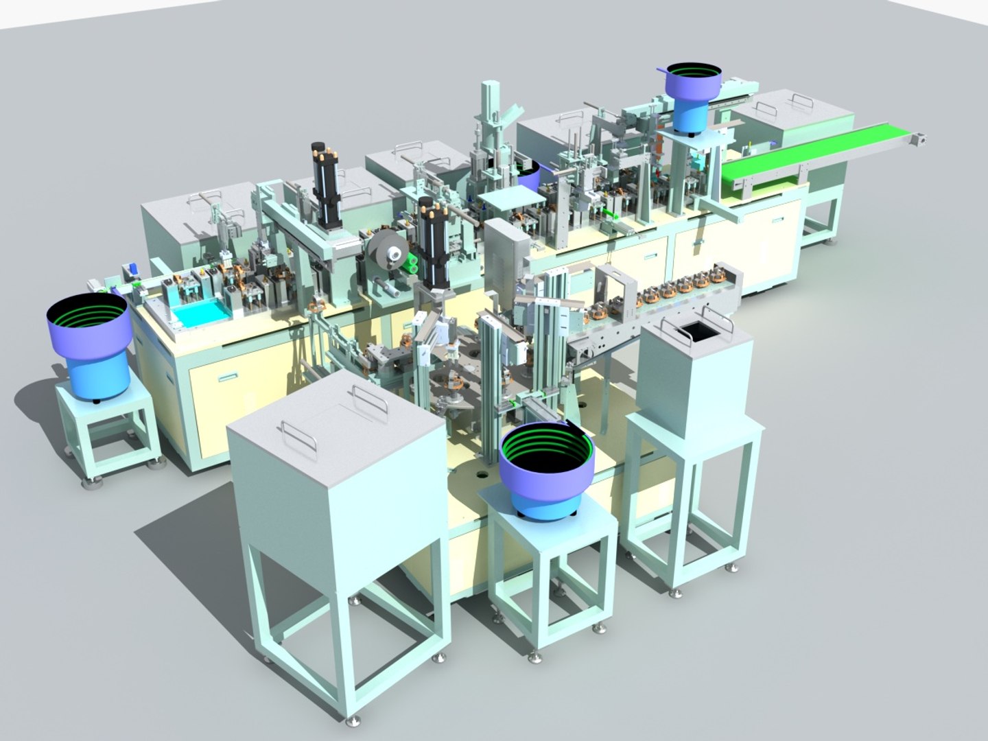 Industrial Equipment 3Motor Automatic Assembly Production Lline 3D