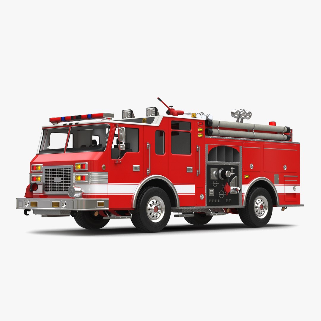 Fire Truck Apparatus 4 3D Model 3D model preview