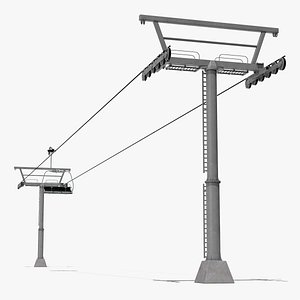 3D aerial ski lift model